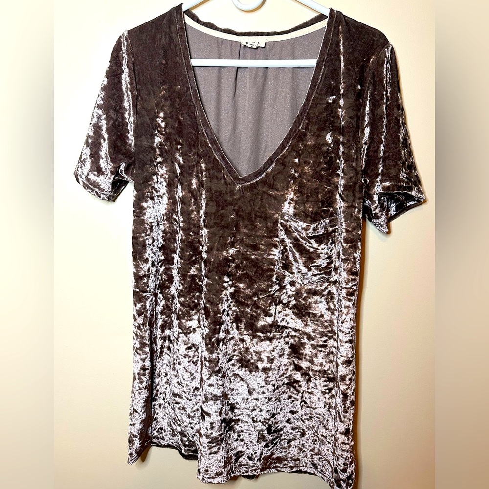Anthropologie POL Crushed Velvet Shirt - Size L